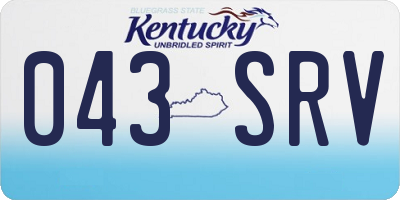 KY license plate 043SRV