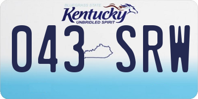 KY license plate 043SRW