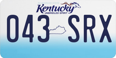KY license plate 043SRX