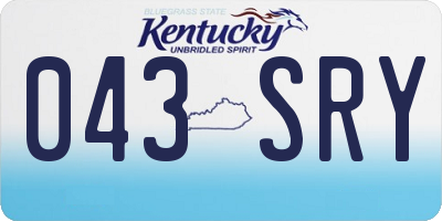 KY license plate 043SRY