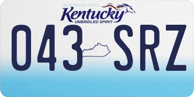 KY license plate 043SRZ