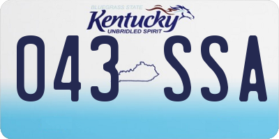 KY license plate 043SSA