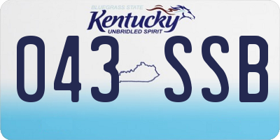 KY license plate 043SSB