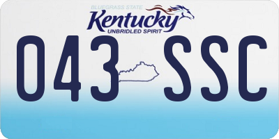 KY license plate 043SSC