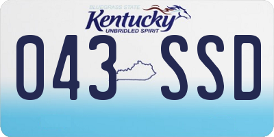 KY license plate 043SSD
