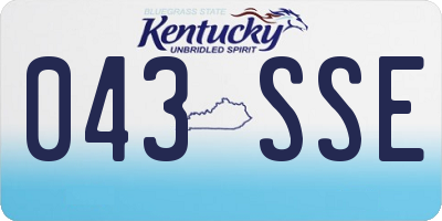 KY license plate 043SSE