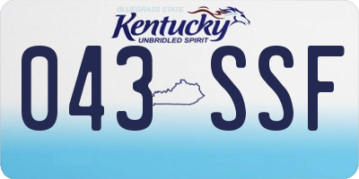 KY license plate 043SSF