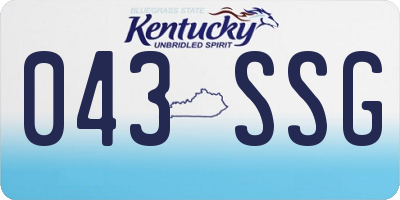 KY license plate 043SSG