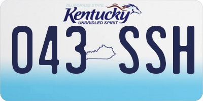 KY license plate 043SSH