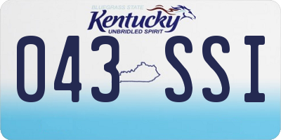 KY license plate 043SSI