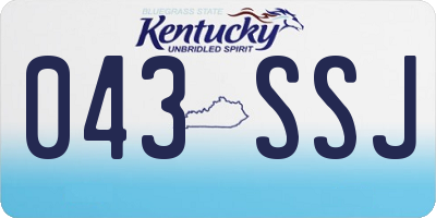 KY license plate 043SSJ