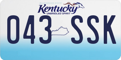 KY license plate 043SSK