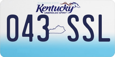 KY license plate 043SSL