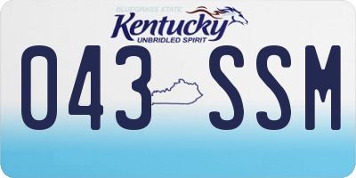 KY license plate 043SSM
