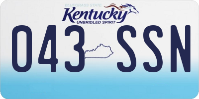 KY license plate 043SSN