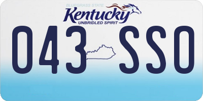 KY license plate 043SSO