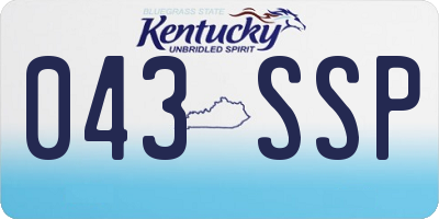 KY license plate 043SSP