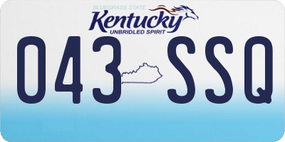KY license plate 043SSQ