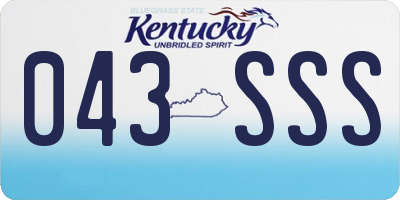 KY license plate 043SSS
