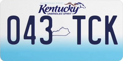 KY license plate 043TCK