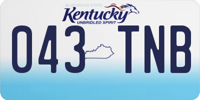 KY license plate 043TNB