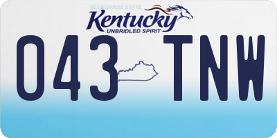 KY license plate 043TNW