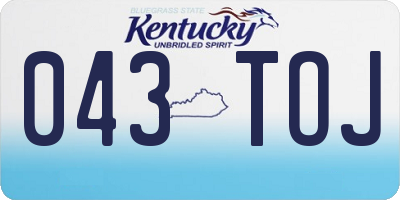 KY license plate 043TOJ