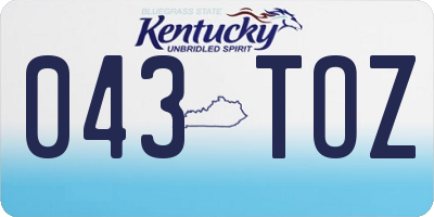 KY license plate 043TOZ