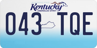 KY license plate 043TQE