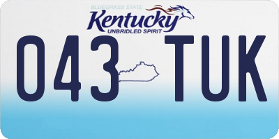 KY license plate 043TUK
