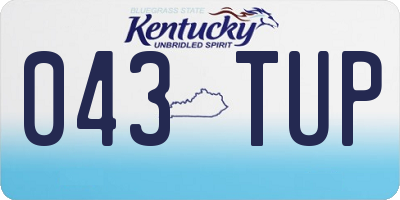 KY license plate 043TUP