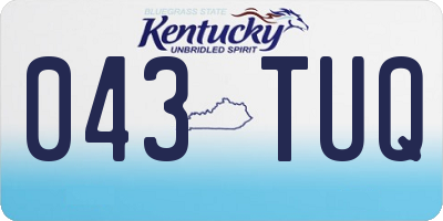 KY license plate 043TUQ