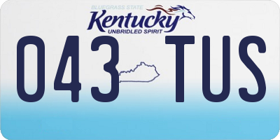 KY license plate 043TUS