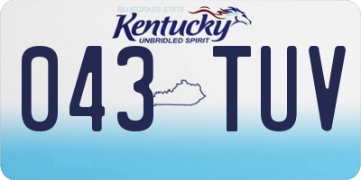 KY license plate 043TUV