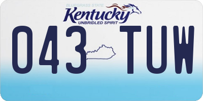 KY license plate 043TUW
