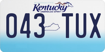 KY license plate 043TUX