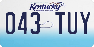 KY license plate 043TUY
