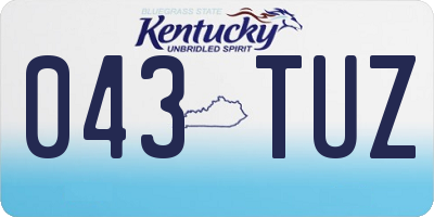 KY license plate 043TUZ
