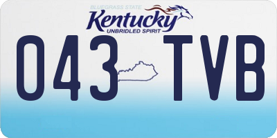 KY license plate 043TVB