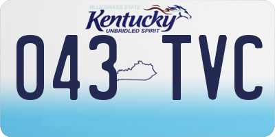 KY license plate 043TVC