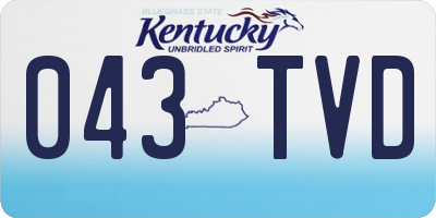 KY license plate 043TVD
