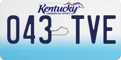 KY license plate 043TVE