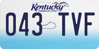 KY license plate 043TVF