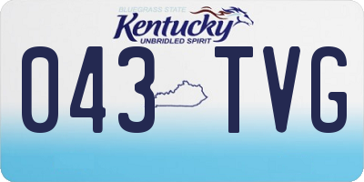 KY license plate 043TVG