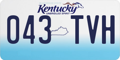 KY license plate 043TVH