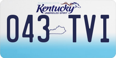 KY license plate 043TVI