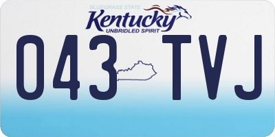 KY license plate 043TVJ
