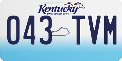 KY license plate 043TVM