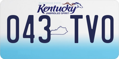 KY license plate 043TVO