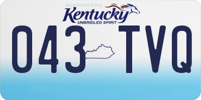 KY license plate 043TVQ